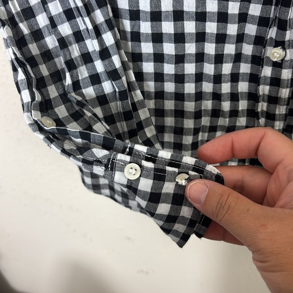 J. Crew The Perfect Shirt Button Down Gingham White Black size XS - Picture 7 of 11